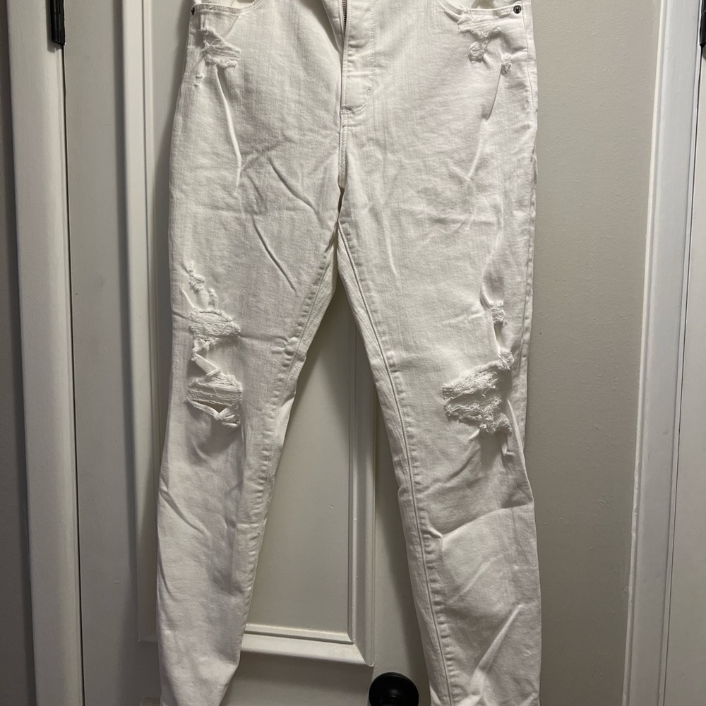 Abercrombie and fitch super skinny white high rise jeans